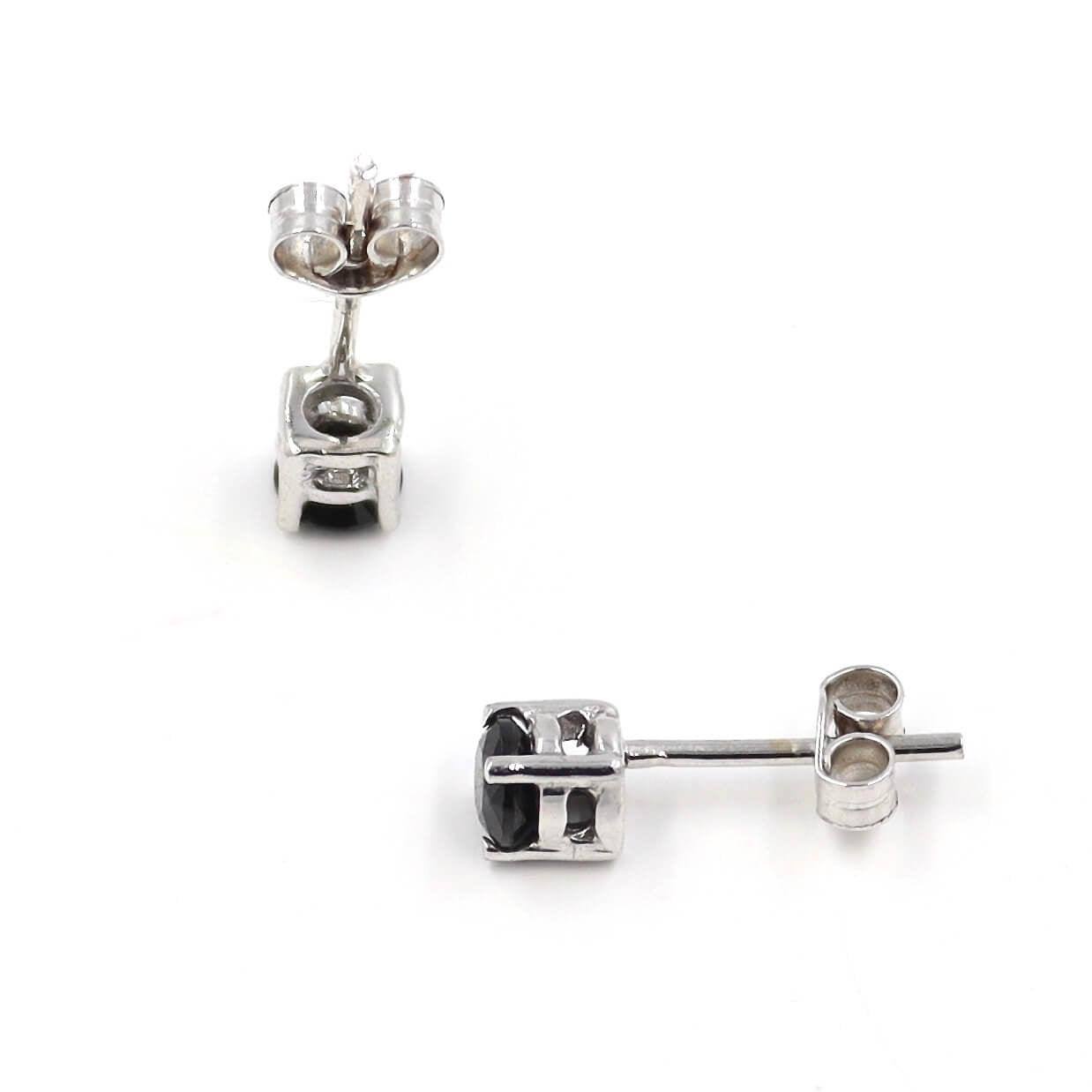 Σκουλαρίκια με μαύρες πέτρες ζιργκόν για άνδρα