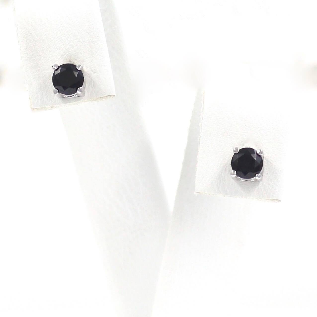 Σκουλαρίκια με μαύρες πέτρες ζιργκόν για άνδρα