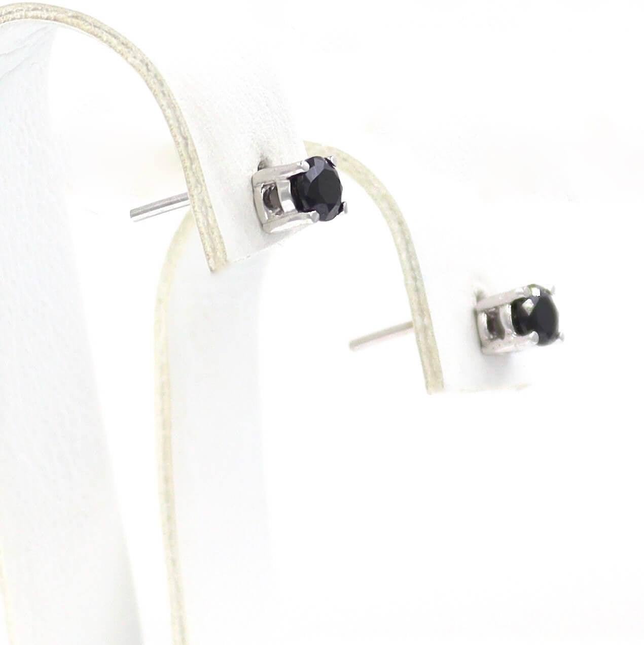 Σκουλαρίκια με μαύρες πέτρες ζιργκόν για άνδρα