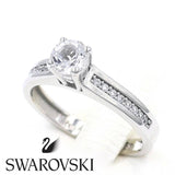 Μονόπετρο δαχτυλίδι Swarovski λευκόχρυσο - WD232