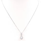 Κολιέ λευκόχρυσο 14 καράτια με λευκά ζιργκόν