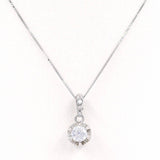 Κολιέ λευκόχρυσο 14 καράτια με λευκά ζιργκόν