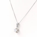 Κολιέ λευκόχρυσο μονόπετρο 14 καράτια