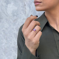 Μονόπετρο δαχτυλίδι Swarovski ροζ χρυσό - GD195