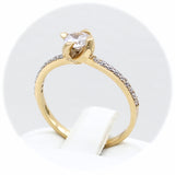 Μονόπετρο δαχτυλίδι χρυσό - GD412