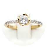 Μονόπετρο δαχτυλίδι χρυσό - GD412