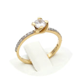 Μονόπετρο δαχτυλίδι χρυσό - GD412