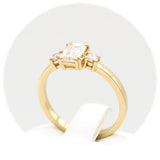 Μονόπετρο δαχτυλίδι χρυσό με διαμάντια - GDX800