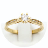 Μονόπετρο δαχτυλίδι χρυσό με διαμάντια - GDX850