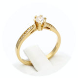 Μονόπετρο δαχτυλίδι χρυσό με διαμάντια - GDX850
