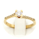 Μονόπετρο δαχτυλίδι χρυσό με διαμάντια - GDX870