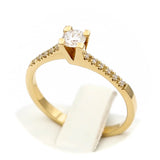 Μονόπετρο δαχτυλίδι χρυσό με διαμάντια - GDX870