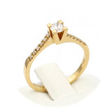 Μονόπετρο δαχτυλίδι χρυσό με διαμάντια - GDX870