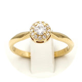 Μονόπετρο δαχτυλίδι χρυσό με διαμάντια - GDX880