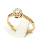 Μονόπετρο δαχτυλίδι χρυσό με διαμάντια - GDX880