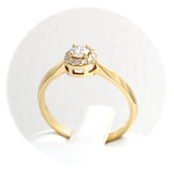 Μονόπετρο δαχτυλίδι χρυσό με διαμάντια - GDX880