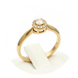 Μονόπετρο δαχτυλίδι χρυσό με διαμάντια - GDX880