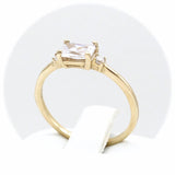 Χρυσό μονόπετρο δαχτυλίδι - GDZ325