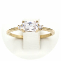 Χρυσό μονόπετρο δαχτυλίδι - GDZ325