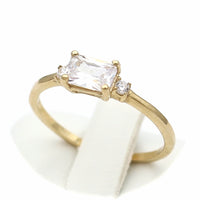 Χρυσό μονόπετρο δαχτυλίδι - GDZ325