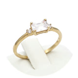 Χρυσό μονόπετρο δαχτυλίδι - GDZ325