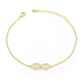 Ασημένιο επιχρυσωμένο βραχιόλι 925 με το άπειρο