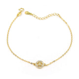 Ασημένιο επιχρυσωμένο βραχιόλι με πέτρες ζιργκόν