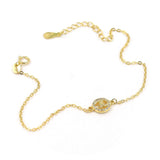 Ασημένιο επιχρυσωμένο βραχιόλι με πέτρες ζιργκόν