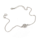 Ασημένιο επιπλατινωμένο βραχιόλι με πέτρες ζιργκόν