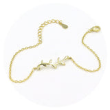 Ασημένιο επιχρυσωμένο βραχιόλι 925 με σχέδιο κλαδί ελιάς