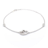 Ασημένιο επιπλατινωμένο βραχιόλι με καρδιές