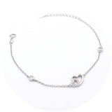 Ασημένιο επιπλατινωμένο βραχιόλι με καρδιές