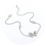 Ασημένιο επιπλατινωμένο βραχιόλι με πεταλούδα