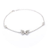 Ασημένιο επιπλατινωμένο βραχιόλι με πεταλούδα