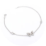 Ασημένιο επιπλατινωμένο βραχιόλι με πεταλούδα