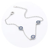 Ασημένιο επιπλατινωμένο βραχιόλι με ματάκια