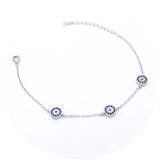 Ασημένιο επιπλατινωμένο βραχιόλι με ματάκια