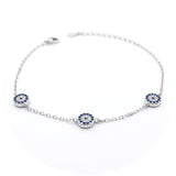 Ασημένιο επιπλατινωμένο βραχιόλι με ματάκια