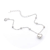 Ασημένιο επιπλατινωμένο βραχιόλι με καρδιά