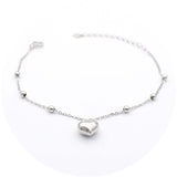 Ασημένιο επιπλατινωμένο βραχιόλι με καρδιά