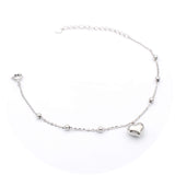 Ασημένιο επιπλατινωμένο βραχιόλι με καρδιά