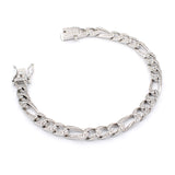 Ασημένιο επιπλατινωμένο βραχιόλι αλυσίδα