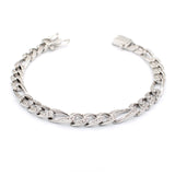 Ασημένιο επιπλατινωμένο βραχιόλι αλυσίδα