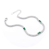 Ασημένιο επιπλατινωμένο βραχιόλι με ζιργκόν