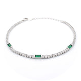 Ασημένιο επιπλατινωμένο βραχιόλι με ζιργκόν