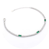 Ασημένιο επιπλατινωμένο βραχιόλι με ζιργκόν