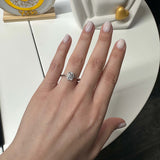 Ασημένιο δαχτυλίδι ροζέτα με ορθογώνια πέτρα ζιργκόν