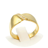 Ασημένιο γυναικείο δαχτυλίδι επίχρυσο με πέτρες ζιργκόν