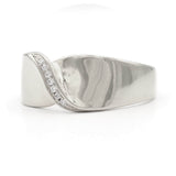 Ασημένιο γυναικείο δαχτυλίδι επιπλατινωμένο με πέτρες ζιργκόν