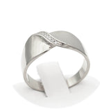 Ασημένιο γυναικείο δαχτυλίδι επιπλατινωμένο με πέτρες ζιργκόν